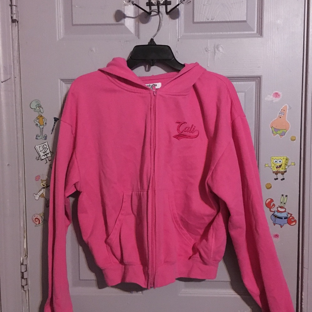 Refuge Athletics Pink Cali Zip-Up Hoodie Jacket